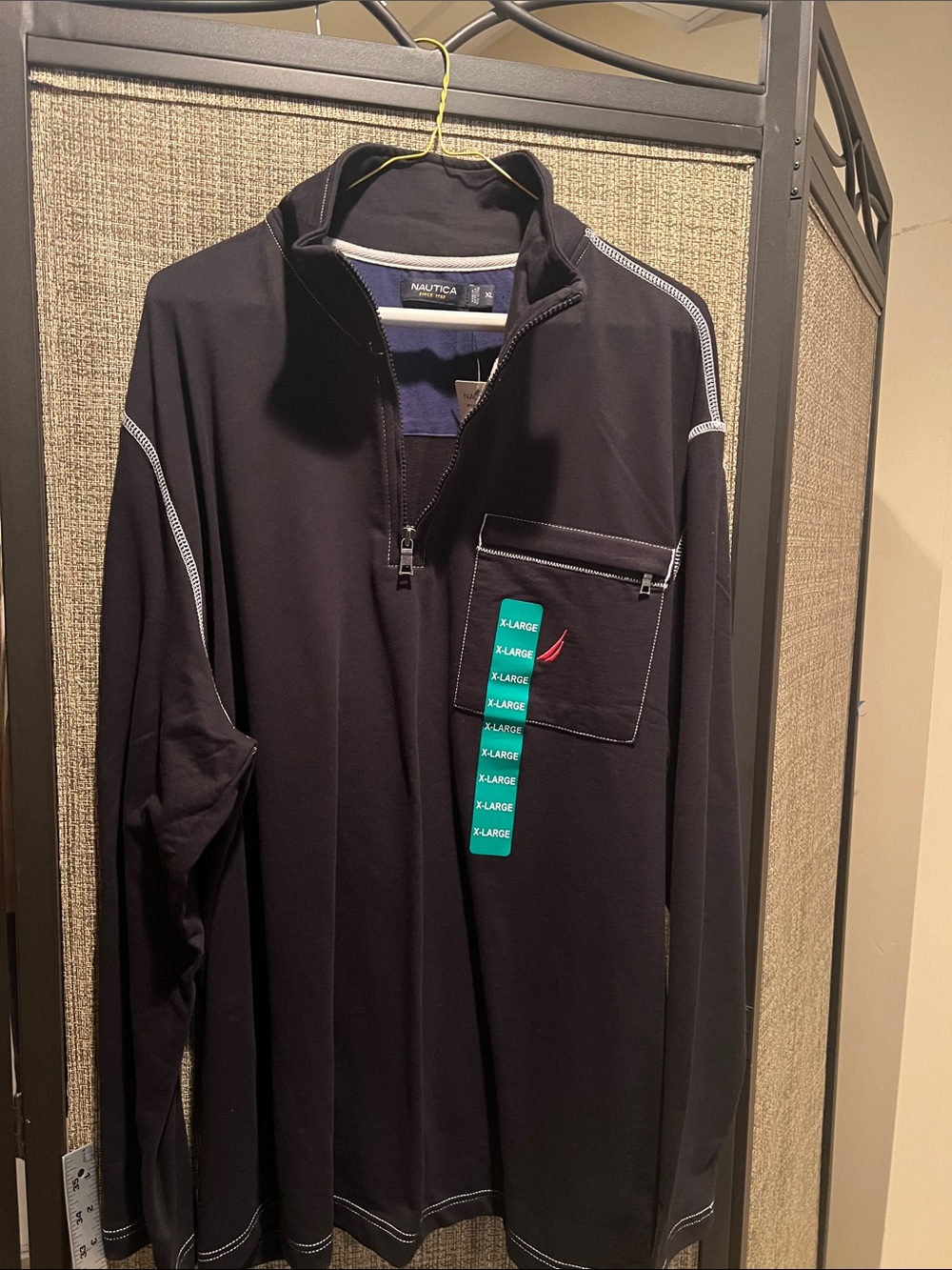 Nautica Black Pullover with White Contrast Stitching